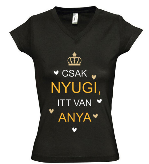 Női V nyakú póló