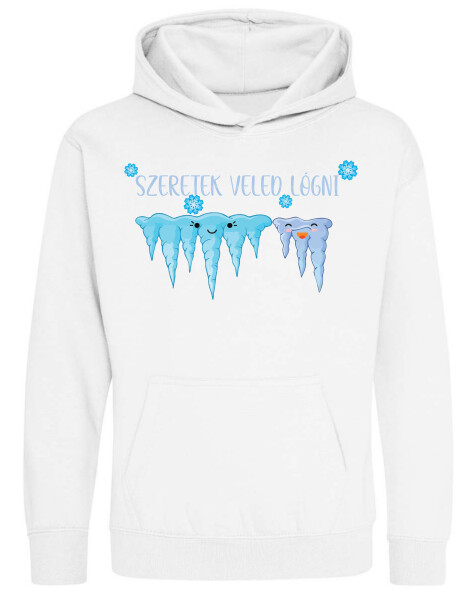 Kapucnis belebújós gyerek pulóver