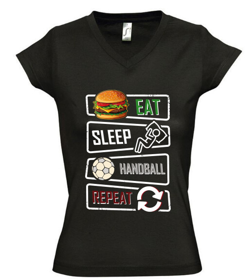 Női V nyakú póló