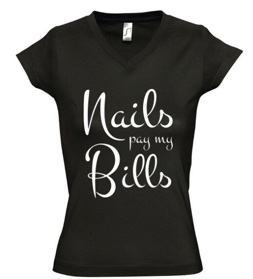 Női V nyakú póló