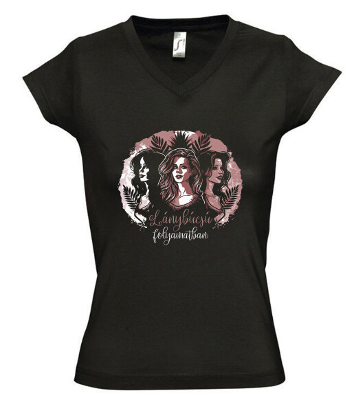Női V nyakú póló