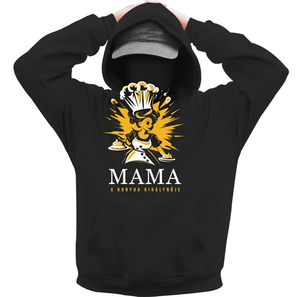 Kapucnis belebújós pulóver