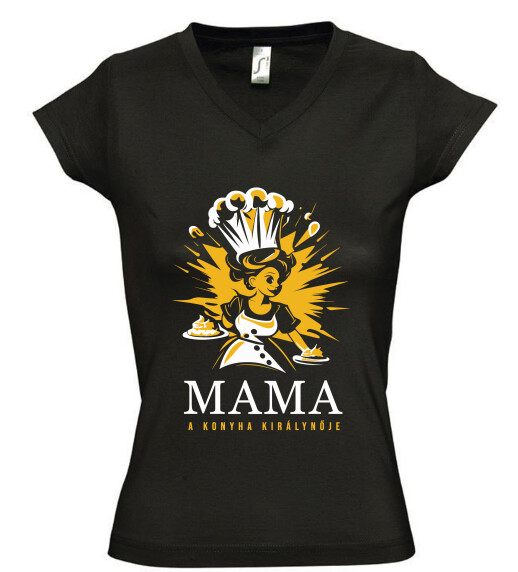 Női V nyakú póló