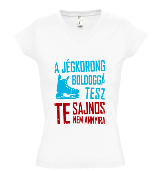 Női V nyakú póló