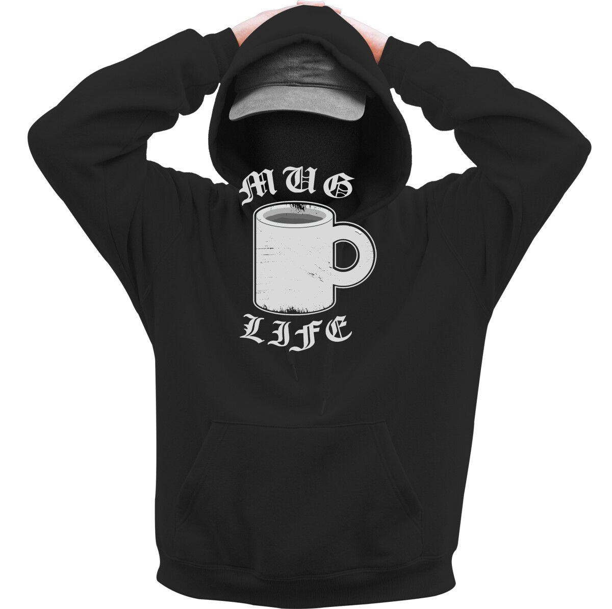 Kapucnis belebújós pulóver