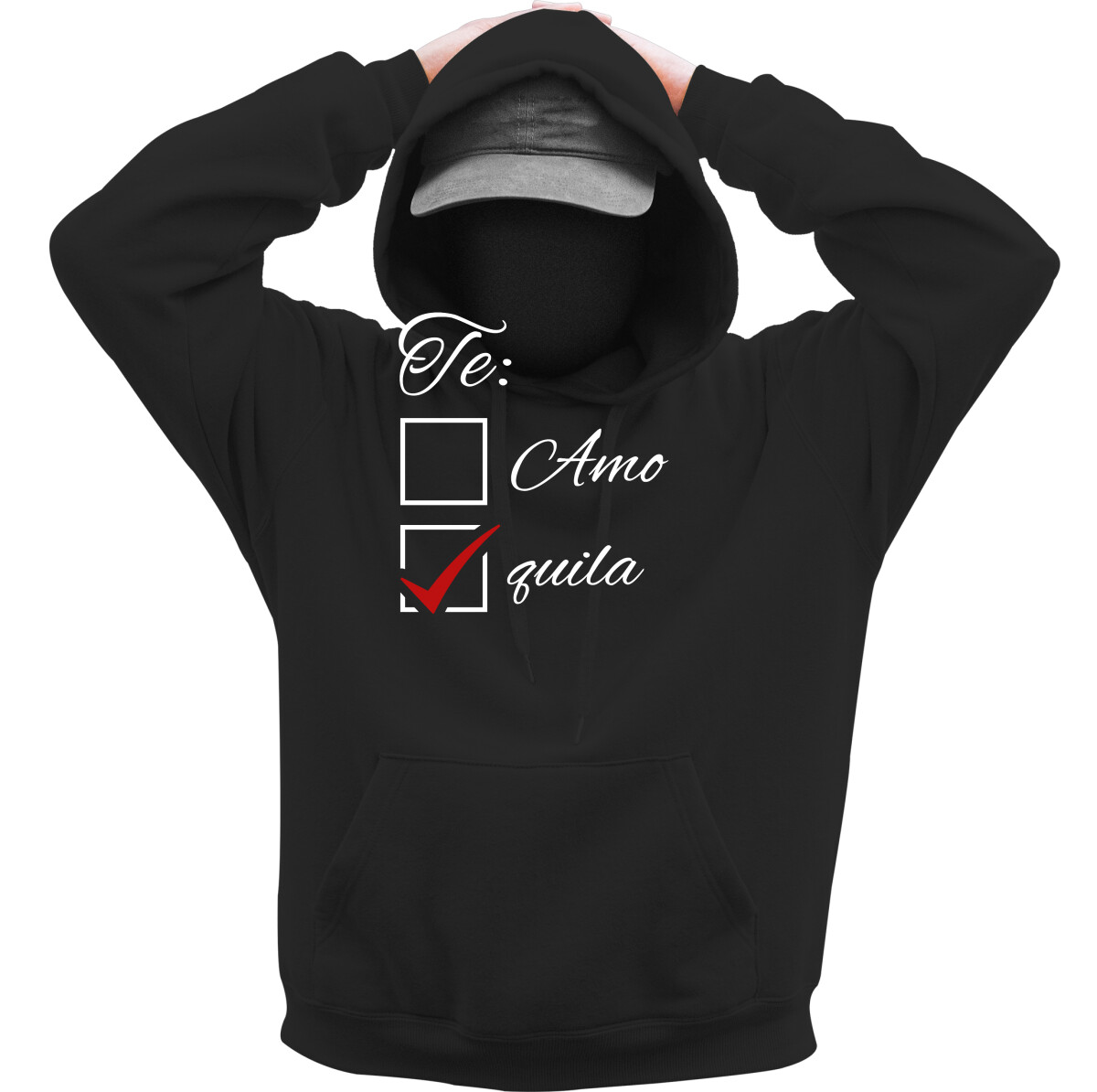 Kapucnis belebújós pulóver