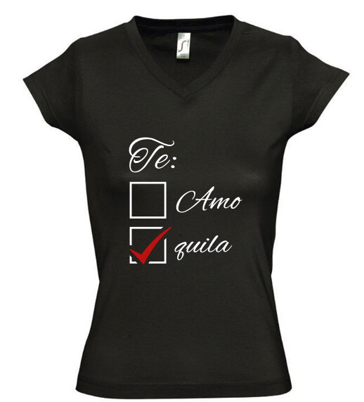 Női V nyakú póló