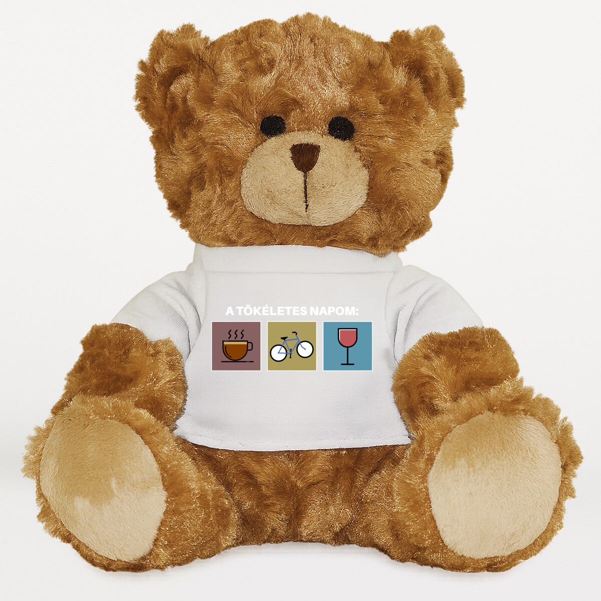 Plüssmaci egyedi pólóval