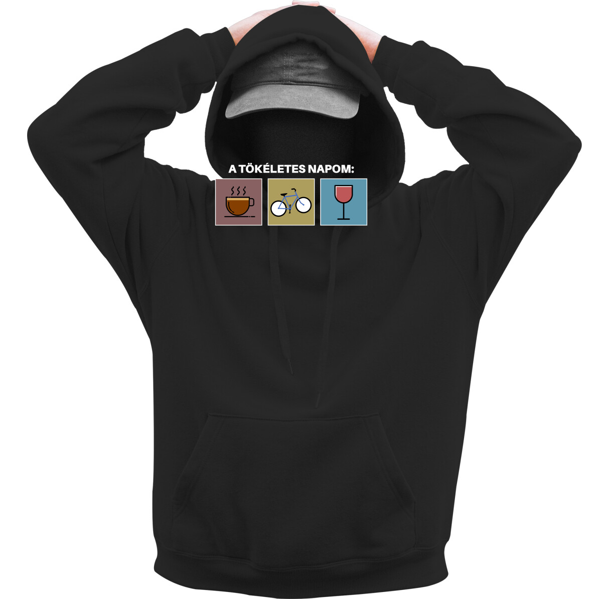 Kapucnis belebújós pulóver