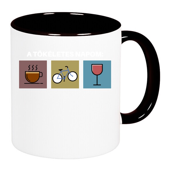 Színes fülű és belsejű bögre