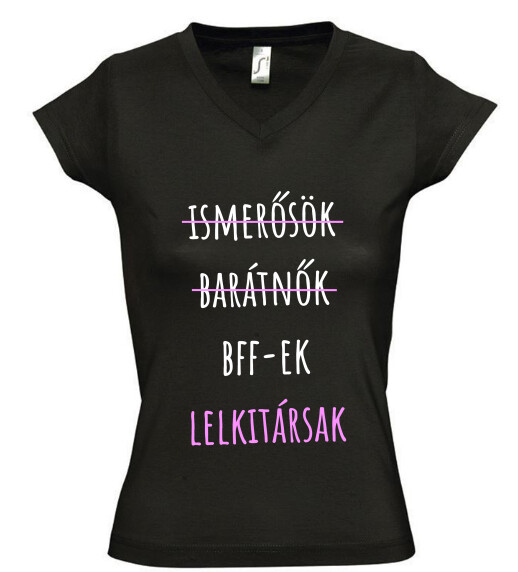 Női V nyakú póló