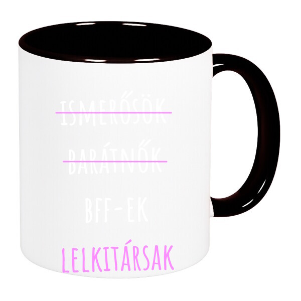 Színes fülű és belsejű bögre