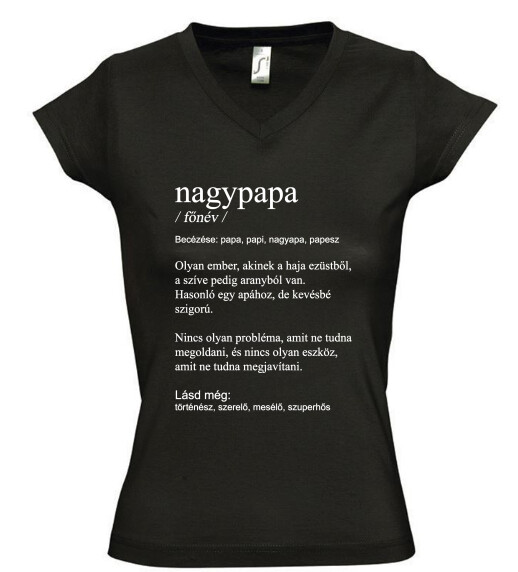 Női V nyakú póló