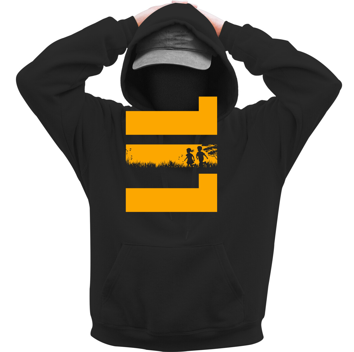 Kapucnis belebújós pulóver