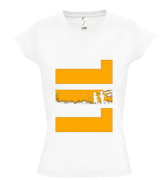 Női V nyakú póló