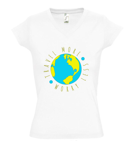 Női V nyakú póló