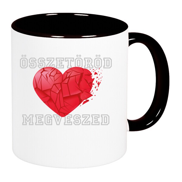 Színes fülű és belsejű bögre