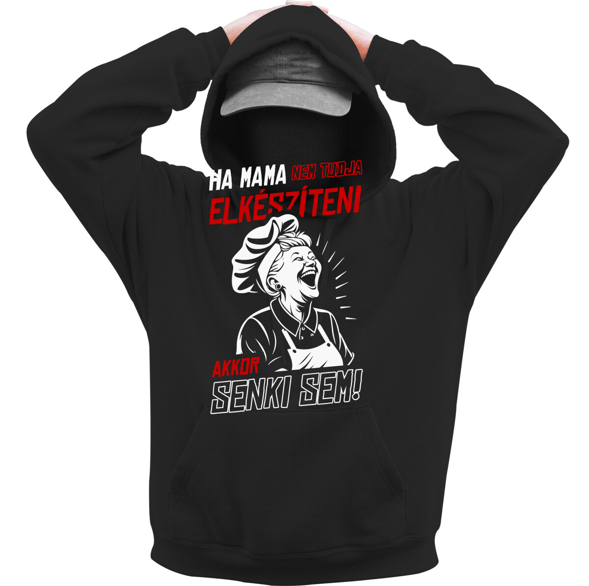 Kapucnis belebújós pulóver