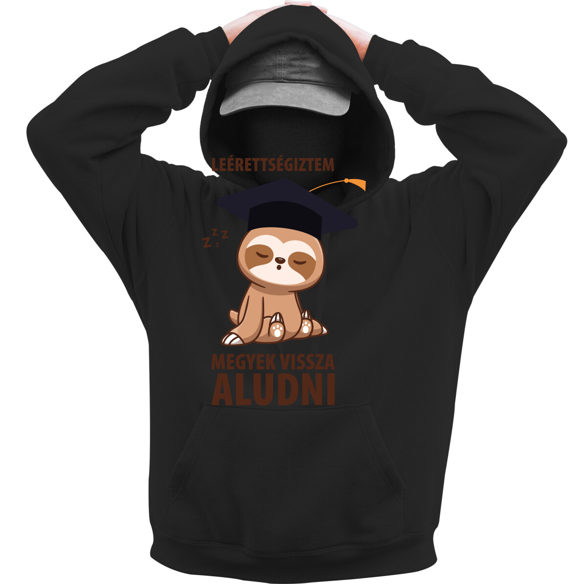 Kapucnis belebújós pulóver