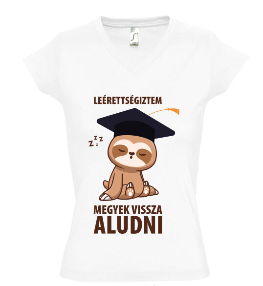 Női V nyakú póló