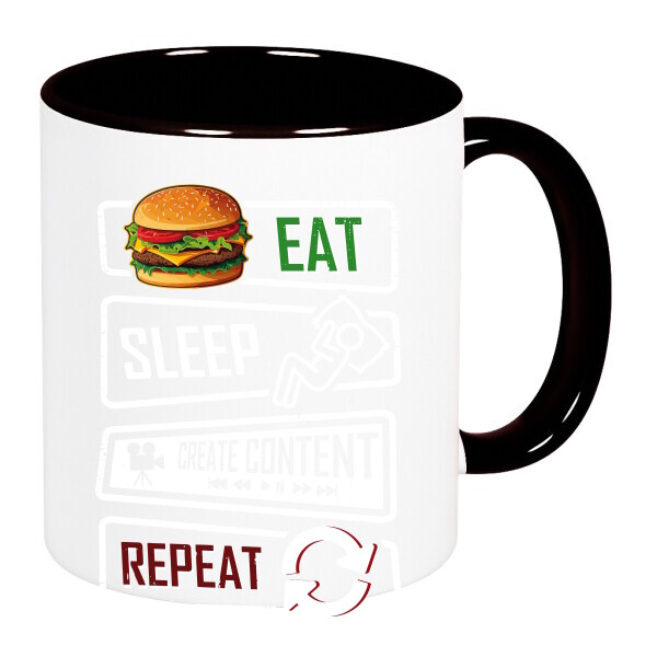 Színes fülű és belsejű bögre