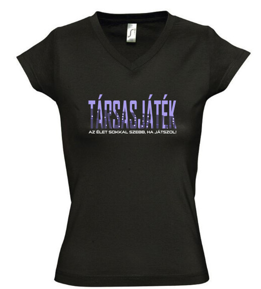 Női V nyakú póló