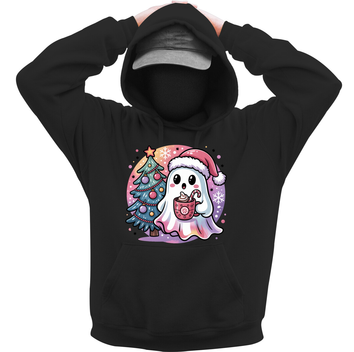 Kapucnis belebújós pulóver