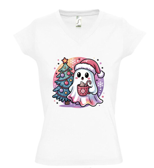 Női V nyakú póló