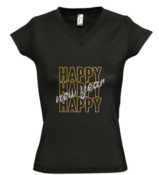 Női V nyakú póló