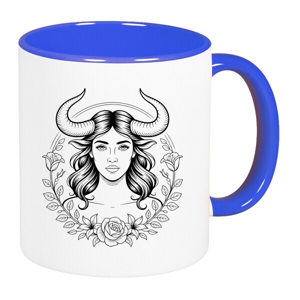 Színes fülű és belsejű bögre