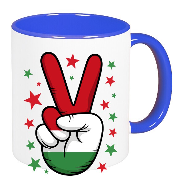 Színes fülű és belsejű bögre