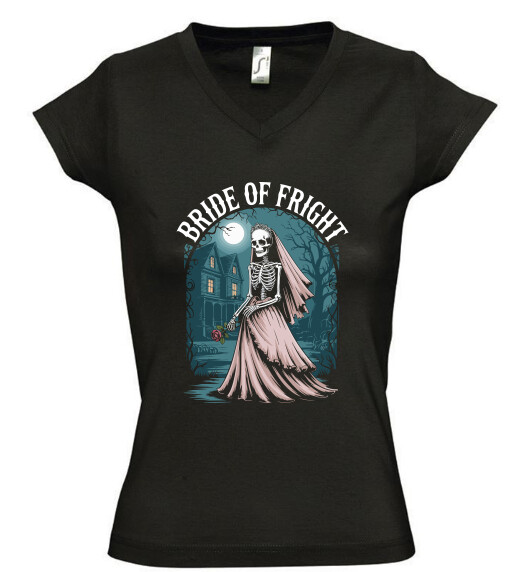 Női V nyakú póló