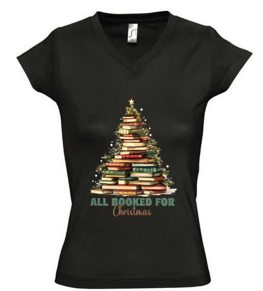 Női V nyakú póló