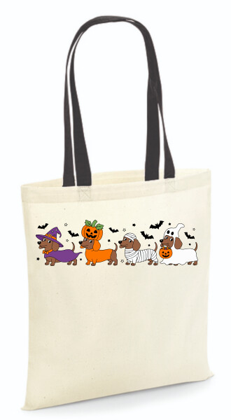 Vászontáska - színes fülű 