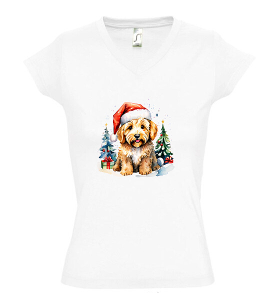 Női V nyakú póló