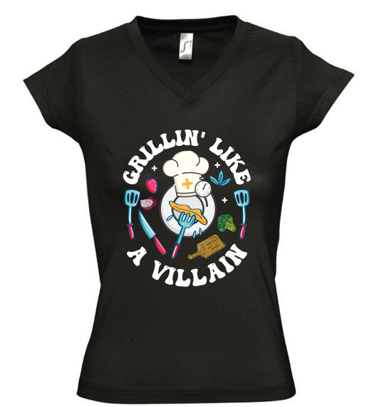 Női V nyakú póló