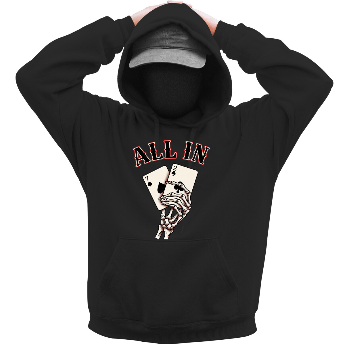 Kapucnis belebújós pulóver