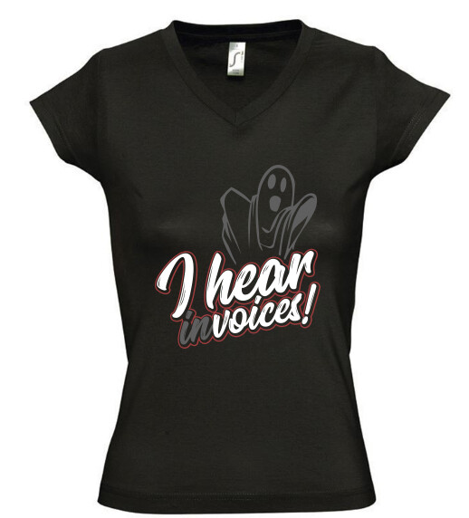 Női V nyakú póló