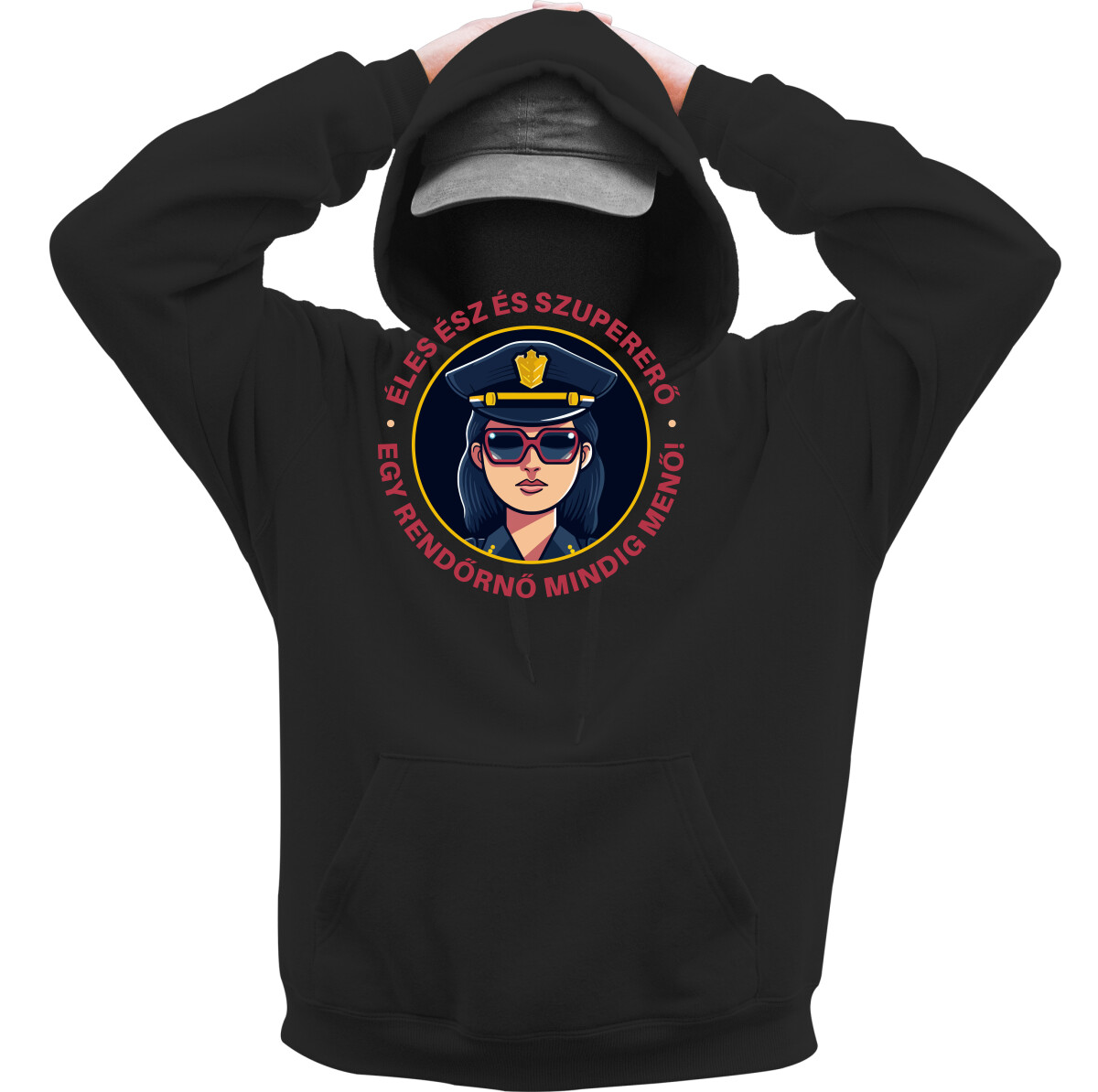 Kapucnis belebújós pulóver