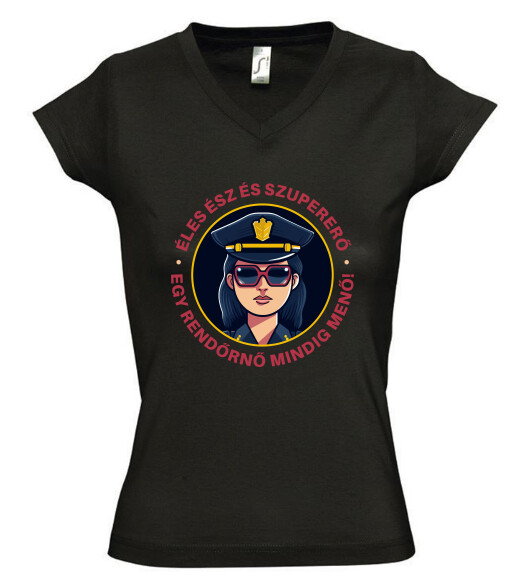 Női V nyakú póló