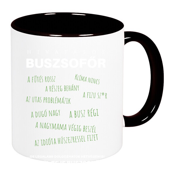 Színes fülű és belsejű bögre