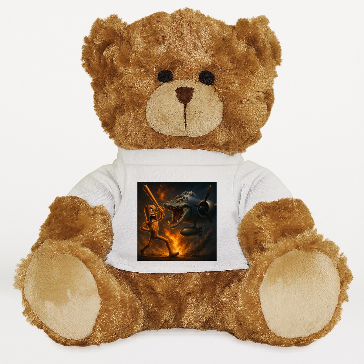 Plüssmaci egyedi pólóval