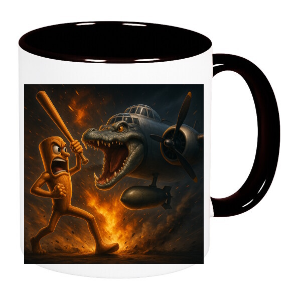 Színes fülű és belsejű bögre