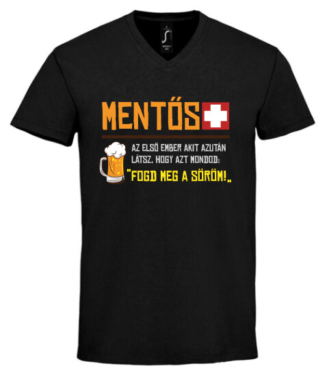 Unisex V nyakú póló