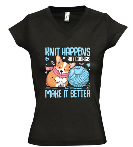 Női V nyakú póló