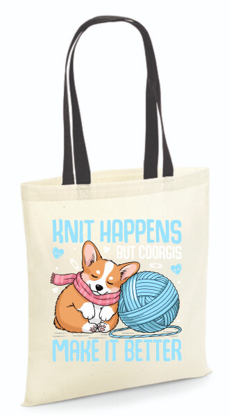 Vászontáska - színes fülű 