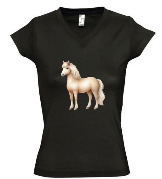Női V nyakú póló