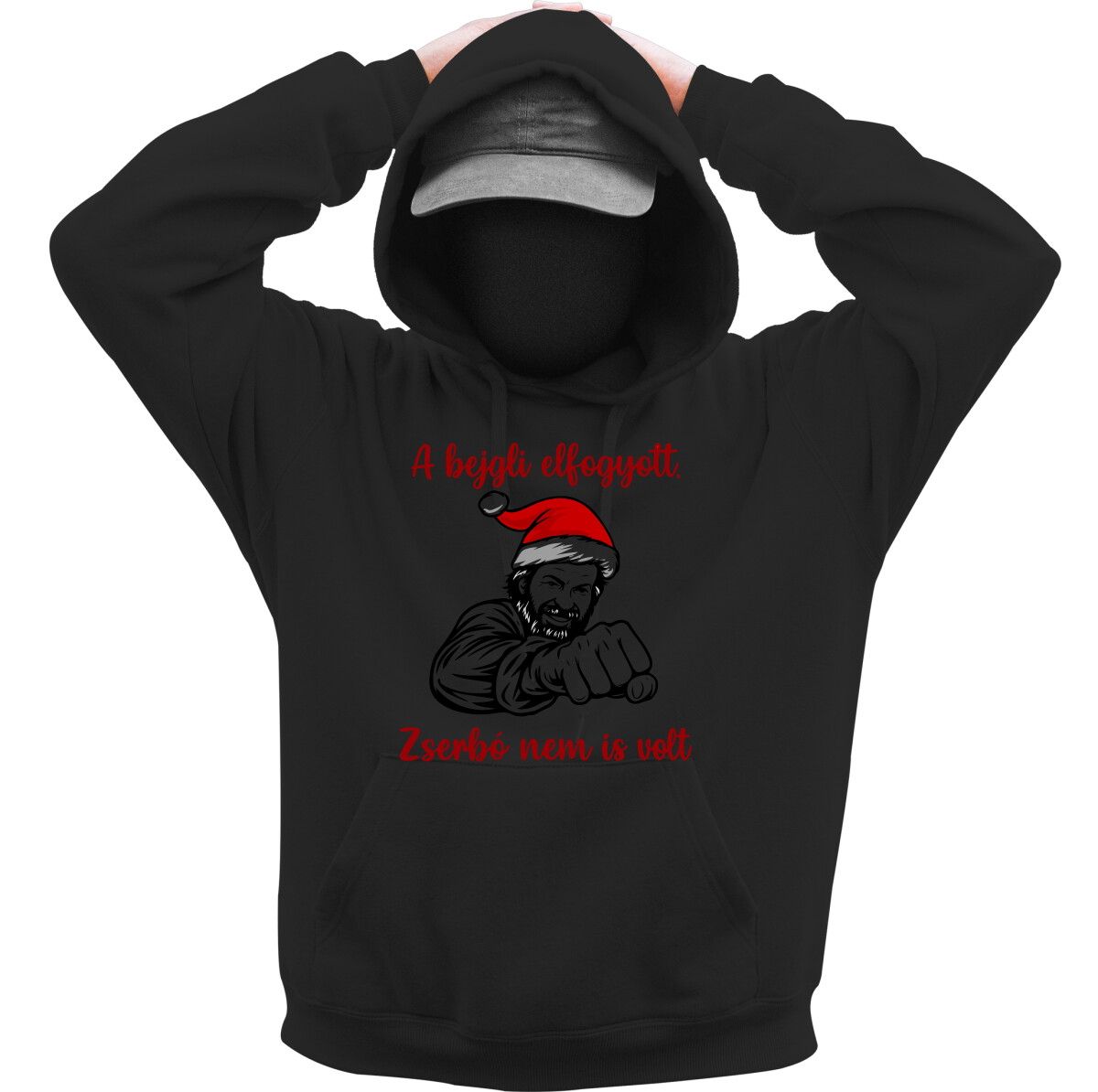 Kapucnis belebújós pulóver