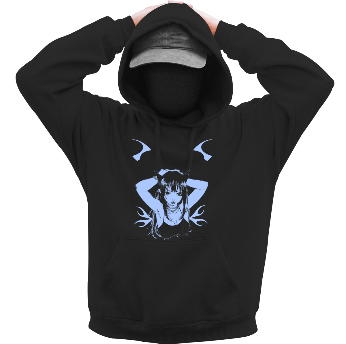 Kapucnis belebújós pulóver