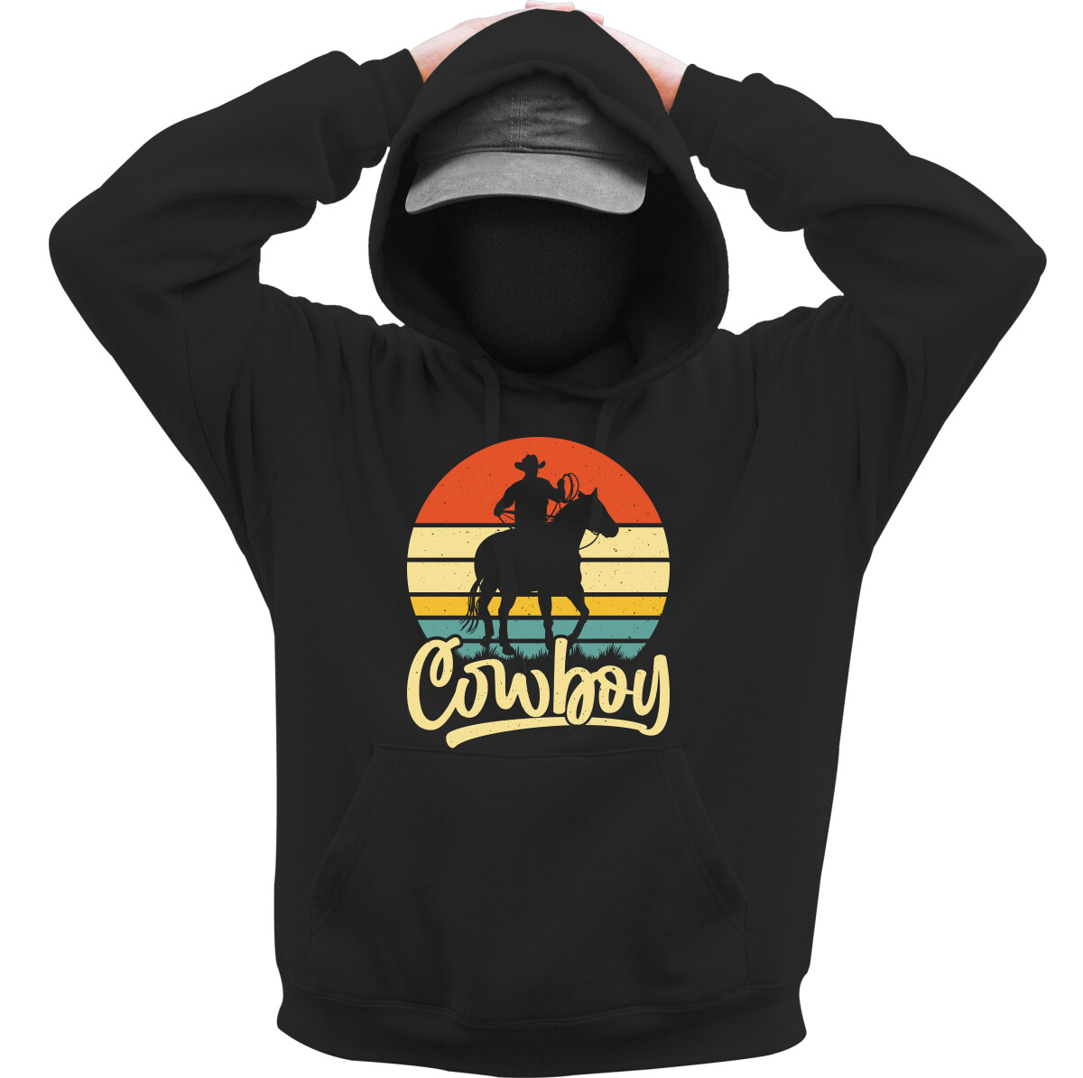 Kapucnis belebújós pulóver